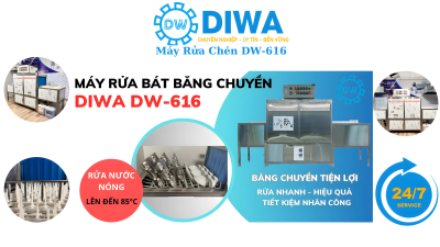 MÁY RỬA CHÉN BÁT, KHAY BĂNG CHUYỀN DW-616